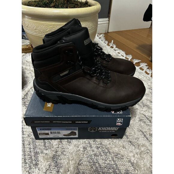 Khombu Size 13 LINCOLN Brown Hiking Boots New Men's Shoes NEW - Picture 1 of 7
